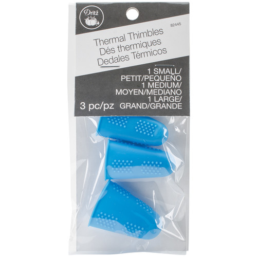 Dritz Clothing Care Thermal Thimbles 3/Pkg-Blue - 82445 - 072879824452