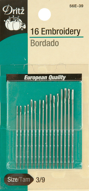 Dritz Embroidery Hand Needles-Size 8 16/Pkg - 56E-8 - 072879100952