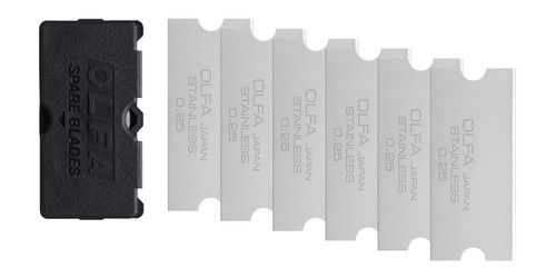 OLFA Stainless Steel Glass Scraper Blades 6/Pkg-40mm - 5A002Z0J-1H0F4 - 091511230307