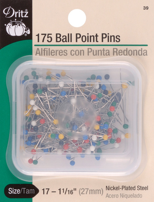 Dritz Color Ball Point Pins 1-1/16" 175/Pkg-Size 17 - 39 - 072879100709