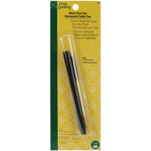 Dritz Quilting The Fine Line Permanent Fabric Pen-Black - 3087 - 072879030877