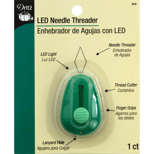 Dritz Led Lighted Needle Threader W/Cutter-Green - 202 - 072879286144