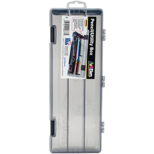 ArtBin Pencil/Utility Box-12.38"X4.875"X1.75" Translucent Charcoal - 6900AB - 071617008734