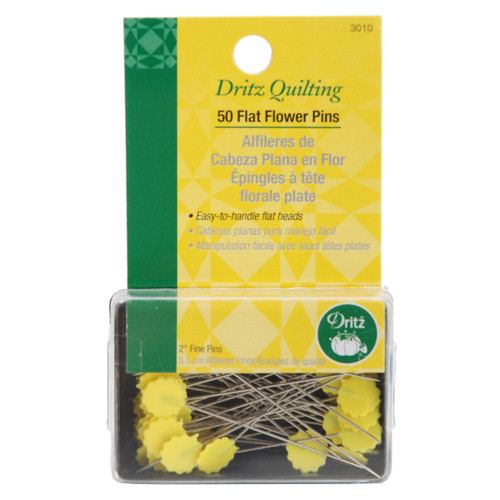 Dritz Quilting Flat Flower Head Pins 50/Pkg-Size 32 - 3010 - 072879030105