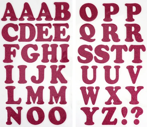 Jolee's Iron-On Letters 1.5"-Pink Glitter - 50-40687