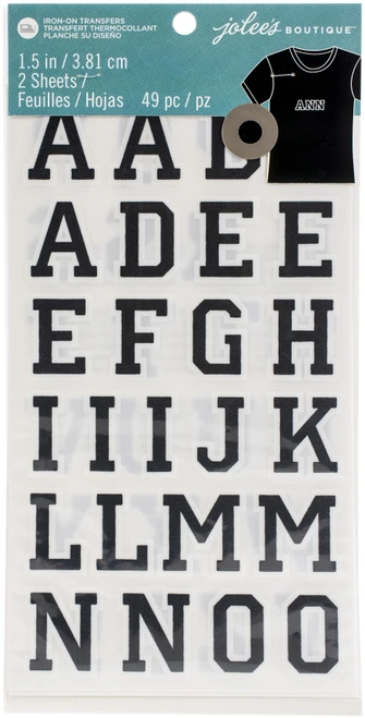 Jolee's Iron-On Letters 1.5"-Black - 50-40675 - 015586845495