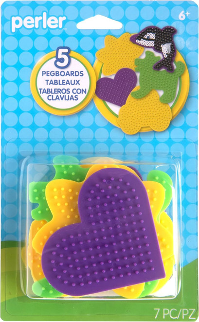 4 Pack - Perler Fun Fusion Pegboards 5/Pkg-Car/Dog/Daisy/Dolphin/Heart - 22628 - 048533226283