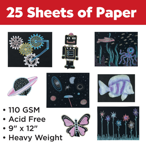 Black Paper Sketch Pad 9"X12"-40 sheets - 14563 Black Paper Sketch Pad 9"X12"-40 sheets - 14563