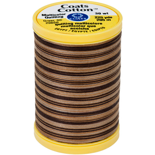 3 Pack - Coats Cotton Machine Quilting Thread Multicolor 225yd-Chocolate Swirl - S972-0828 - 073650832284