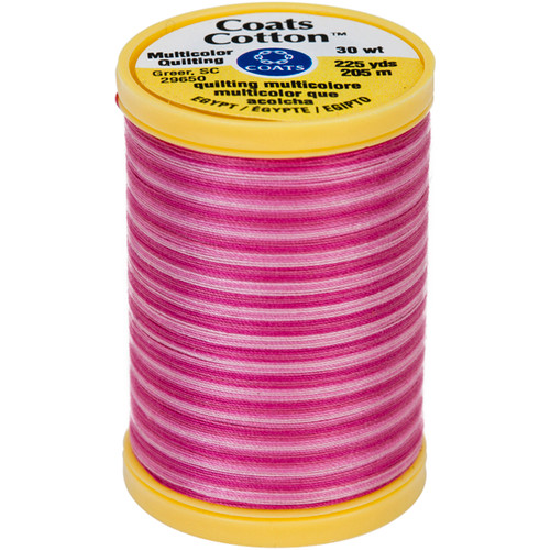 3 Pack - Coats Cotton Machine Quilting Thread Multicolor 225yd-Pink Passion - S972-0819 - 073650832079