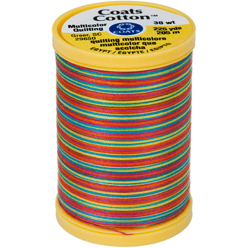 3 Pack - Coats Cotton Machine Quilting Thread Multicolor 225yd-Gumballs - S972-0817 - 073650831942