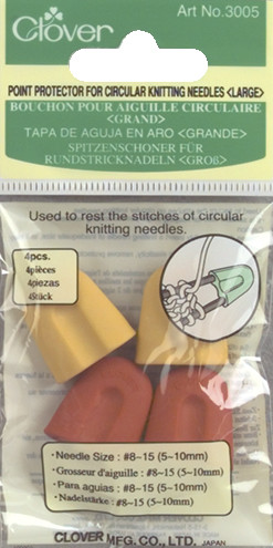 3 Pack - Clover Point Protectors For Circular Knitting Needles-Sizes 8 To 15 4/Pkg - 3005 - 051221354489