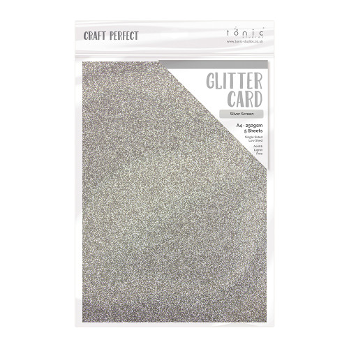 2 Pack - Craft Perfect Glitter Card A4 5/Pkg-Silver Screen - 9941E - 5060517149413
