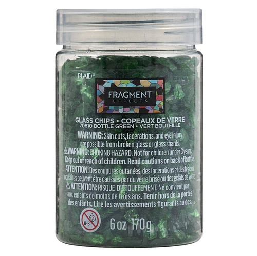 6 Pack - Plaid Fragment Effects Glass Chips 6oz-Bottle Green - 5A002B43-1GDK4 - 028995708107