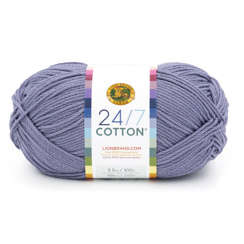 3 Pack - Lion Brand 24/7 Cotton Yarn-Blue Grey - 761-1G9MB - 023032132846
