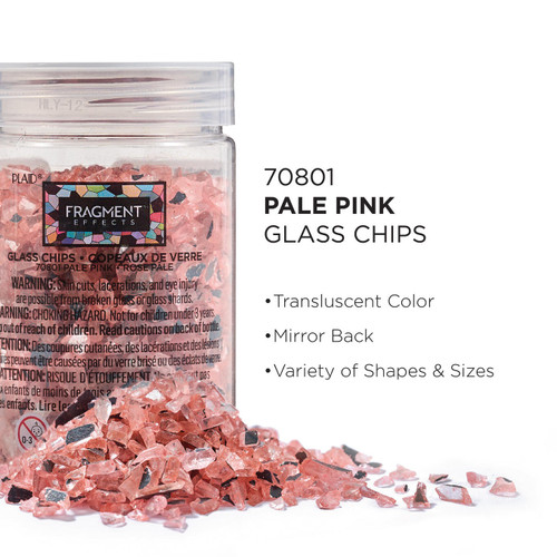6 Pack - Plaid Fragment Effects Glass Chips 6oz-Pale Pink - 5A002B43-1GDK9