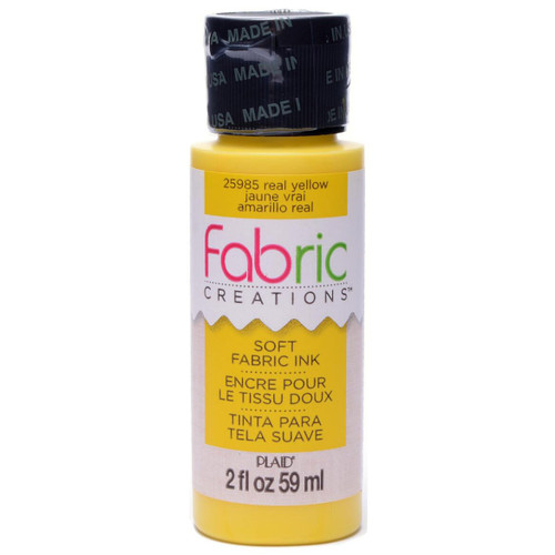 3 Pack - Plaid Fabric Creations Soft Fabric Ink 2oz.-Real Yellow - FCINK2OZ-25985 - 028995259852