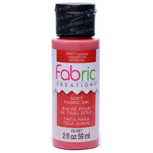 3 Pack - Plaid Fabric Creations Soft Fabric Ink 2oz.-Poppy - FCINK2OZ-25977 - 028995259777