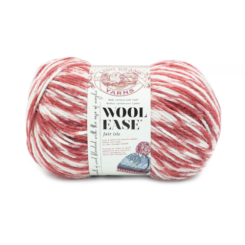 3 Pack - Lion Brand Wool-Ease Fair Isle Yarn-Merlot/Charcoal - 629-201DE - 023032120898