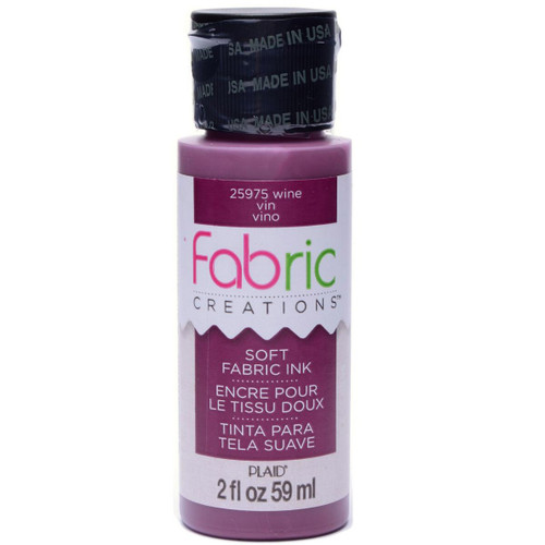 3 Pack - Plaid Fabric Creations Soft Fabric Ink 2oz.-Wine - FCINK2OZ-25975 - 028995259753