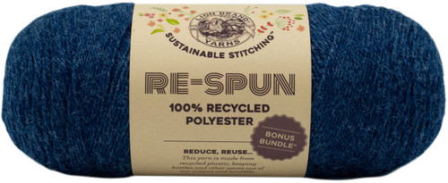 3 Pack - Lion Brand Re-Spun Bonus Bundle Yarn-Deep Denim - 126-110 - 023032084718