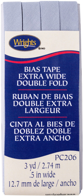 3 Pack - Wrights Double Fold Bias Tape .5"X3yd-Lilac Grey - 117-206-561 - 070659964862