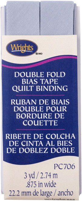 3 Pack - Wrights Double Fold Quilt Binding .875"X3yd-Lilac Grey - 117-706-561 - 070659964978
