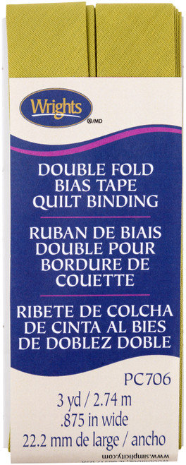 3 Pack - Wrights Double Fold Quilt Binding .875"X3yd-Dill Pickle - 117-706-410 - 070659924774