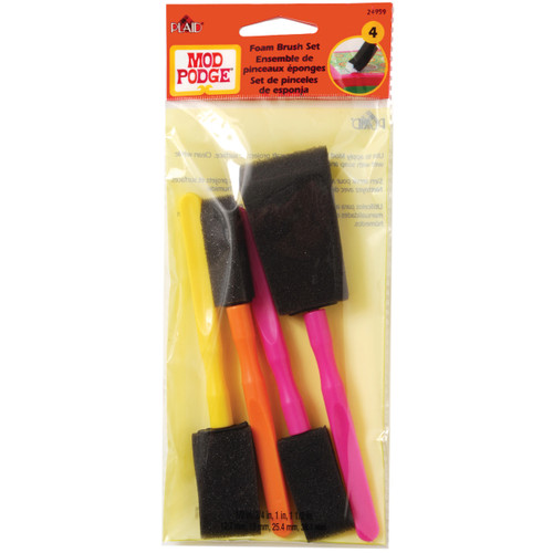 6 Pack - Plaid Mod Podge Foam Brush Set 4/Pkg- - CS24959 - 028995249594