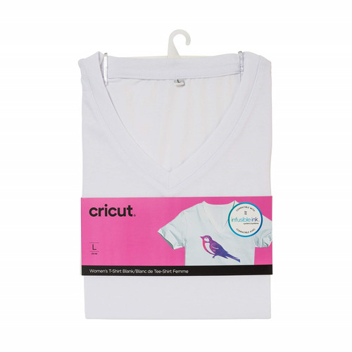 Cricut Infusible Ink Blank V Neck T-Shirt-Women's Large - 2006819 - 093573433450