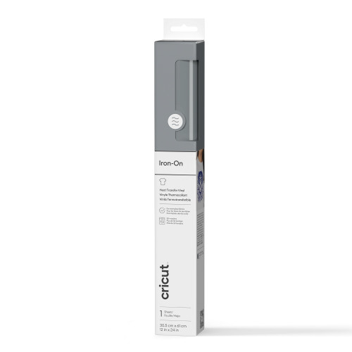 Cricut Everyday Iron-On Vinyl 12"X48" Roll-Gray - 2008285 - 093573438165