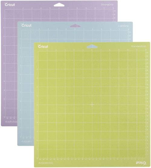 Cricut Adhesive Back Cutting Mats 12"X12" 3/Pkg-Green, Blue & Purple - 2003546