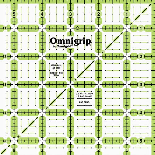 Omnigrip By Omnigrid Non-Slip Quilter's Ruler 5.5"X5.5"- - RN55 - 762511500553