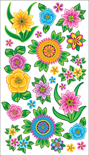 6 Pack - Sticko Stickers-Flowers - E5200382