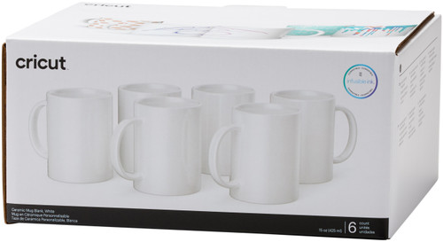 Cricut Mug Press Ceramic Mug Blank 15oz 6/Pkg-White - 2008944 - 093573195372