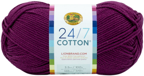 3 Pack - Lion Brand 24/7 Cotton Yarn-Beets - 761-146 - 023032079066