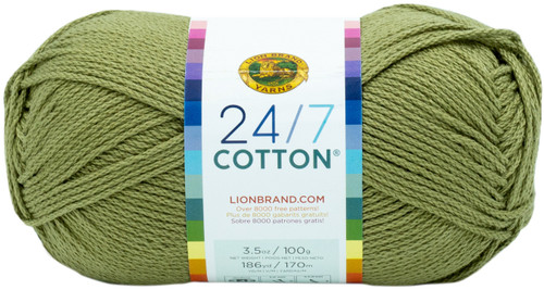 3 Pack - Lion Brand 24/7 Cotton Yarn-Bay Leaf - 761-171 - 023032079141