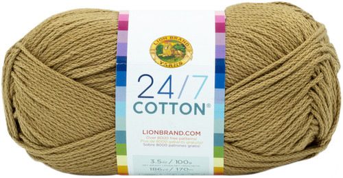 3 Pack - Lion Brand 24/7 Cotton Yarn-Hay Bale - 761-173 - 023032079103