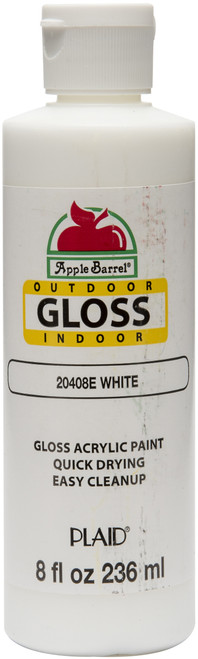3 Pack - Apple Barrel Gloss Acrylic Paint 8oz-White - AB8-20408 - 028995204081
