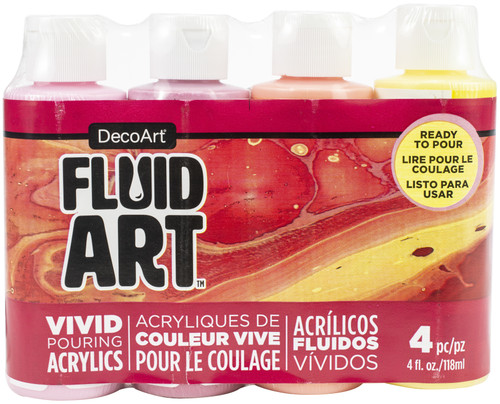 DecoArt FluidArt Paint Pouring Value Pack 4/Pkg-Sweet Treat - DASK537 - 766218120069