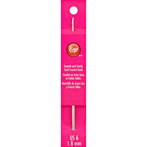 3 Pack - Boye Steel Crochet Hook 5"-Size 6/1.8mm - 6208-6 - 070659777523