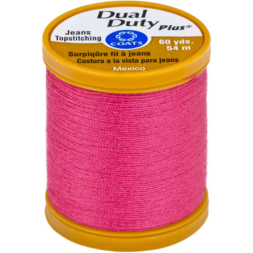 3 Pack - Coats Dual Duty Plus Jean & Topstitching Thread 60yd-Hot Pink - S977-1840 - 073650824258