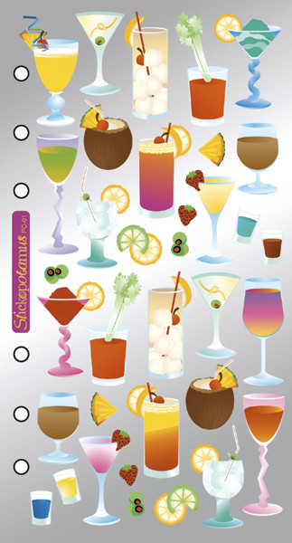 6 Pack - Sticko Stickers-Cocktails - SPPC01