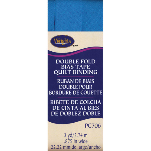 3 Pack - Wrights Double Fold Quilt Binding .875"X3yd-Turquoise - 117-706-069 - 070659894824