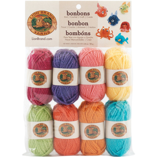 2 Pack - Lion Brand Bonbons Yarn 8pcs-Brights - 601-610 - 023032008134