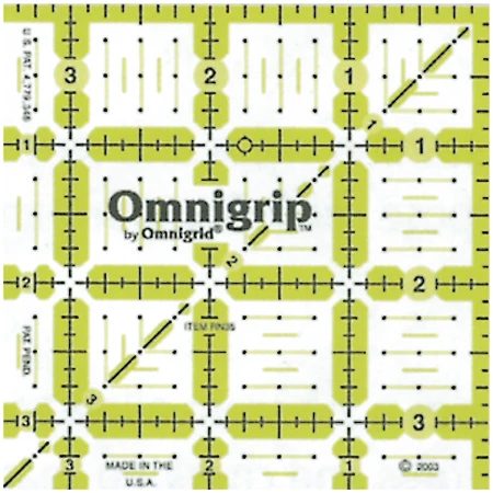 3 Pack - Omnigrip By Omnigrid Non-Slip Quilter's Ruler 3.5"X3.5"- - RN35 - 762511500355