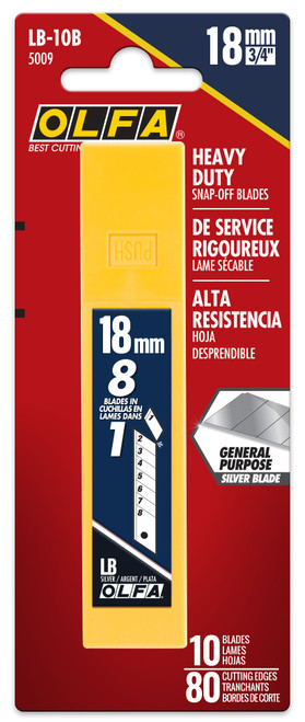 OLFA Stainless Steel Snap Blades 10/Pkg-18mm - 5009 - 091511600179