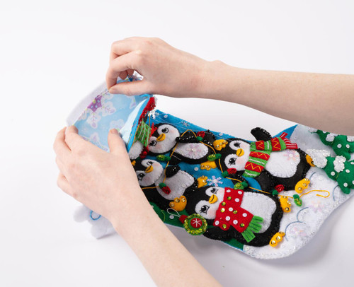 Bucilla Felt Stocking Liners For 18" Stockings-Snowflakes - SL896-73E