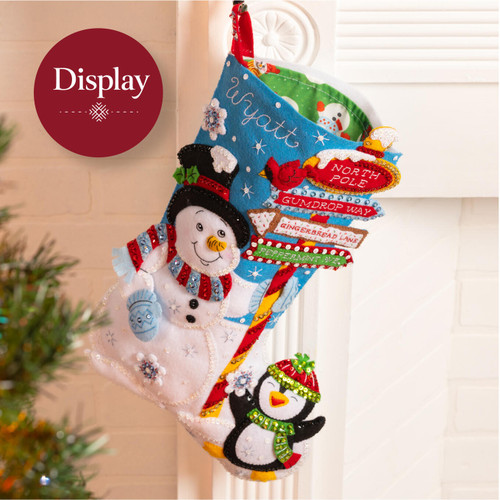 Bucilla Felt Stocking Liners For 18" Stockings-Snowman - SL896-74E Bucilla Felt Stocking Liners For 18" Stockings-Snowman - SL896-74E