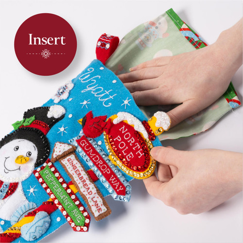 Bucilla Felt Stocking Liners For 18" Stockings-Snowman - SL896-74E Bucilla Felt Stocking Liners For 18" Stockings-Snowman - SL896-74E
